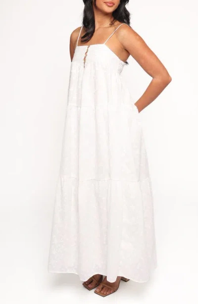 Petal And Pup Petal & Pup Kendal Floral Embroidered Cotton Maxi Dress In White
