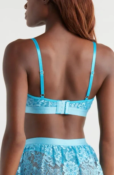 Kilo Brava Triangle Lace Bralette In Blue