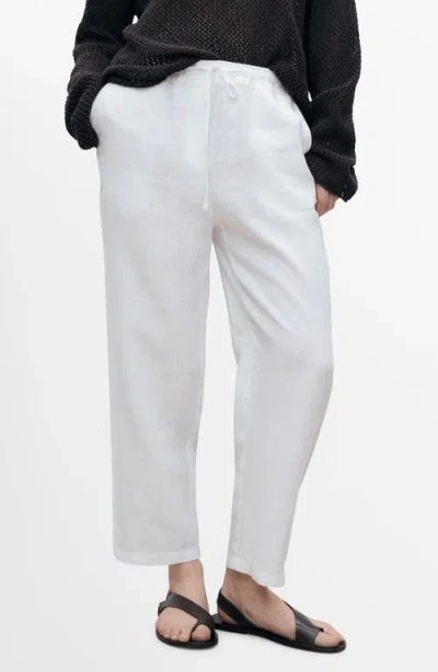 Mango Women's Straight Linen-blend Pants In White