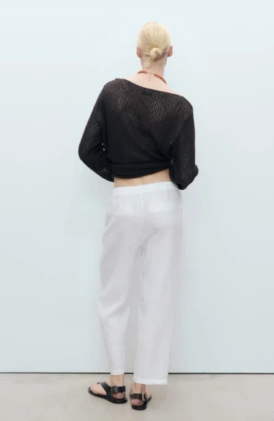 Mango Women's Straight Linen-blend Pants In White