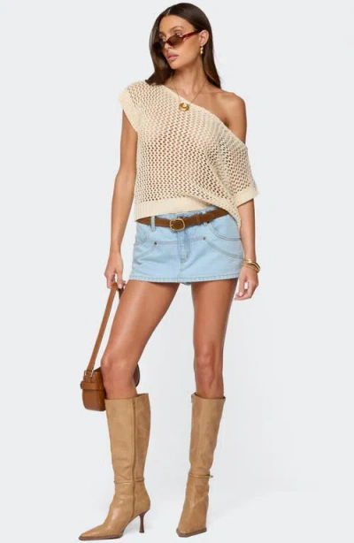Edikted Trix Off Shoulder Open Knit Top