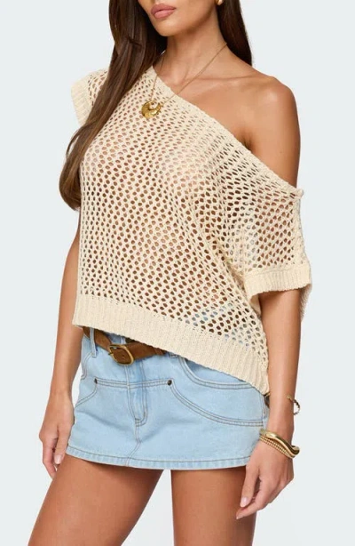 Edikted Trix Off Shoulder Open Knit Top