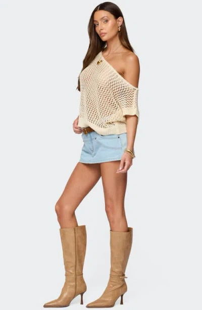 Edikted Trix Off Shoulder Open Knit Top