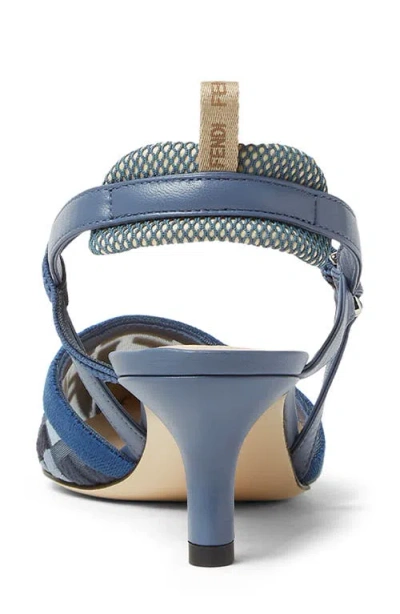 Fendi Ff Embroidery Colibrì Lite Mesh Slingback In Blue