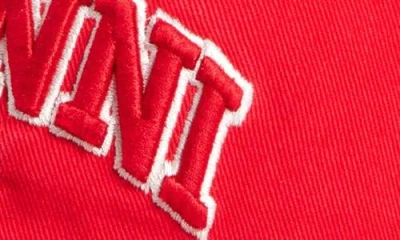 Ganni Washed Cotton Canvas Embroidered Cap