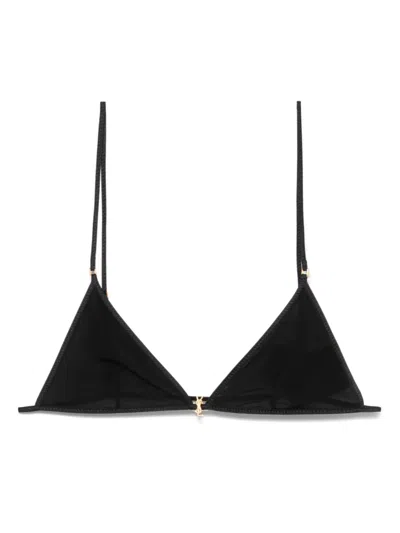 Saint Laurent Black Stretch Viscose Triangle Bra
