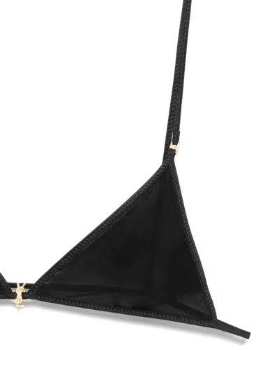 Saint Laurent Black Stretch Viscose Triangle Bra
