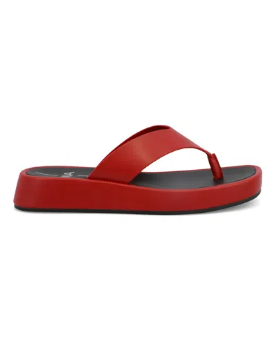 Mia Women's Pamelia Thong Round Toe Sandals In Red