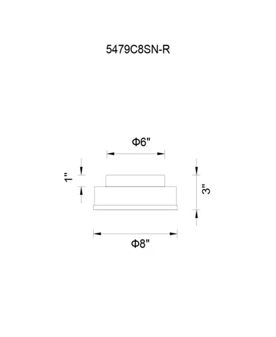 Cwi Lighting 3" Metal Frosted 1 Light Drum Shade Flush Mount