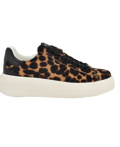 Guess Women's Elbinah Leopard Pony Lace-up Sneakers
