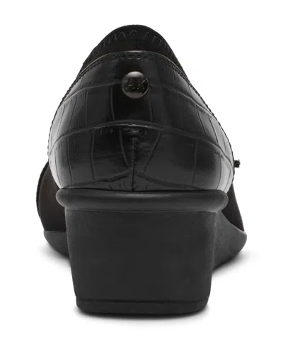 Anne Klein Women's Wyatt Buckle Wedge Pumps In Black