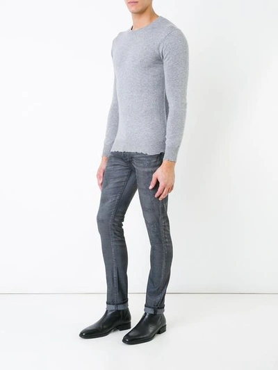 Shop Hl Heddie Lovu Mid Rise Distressed Skinny Jeans In Grey