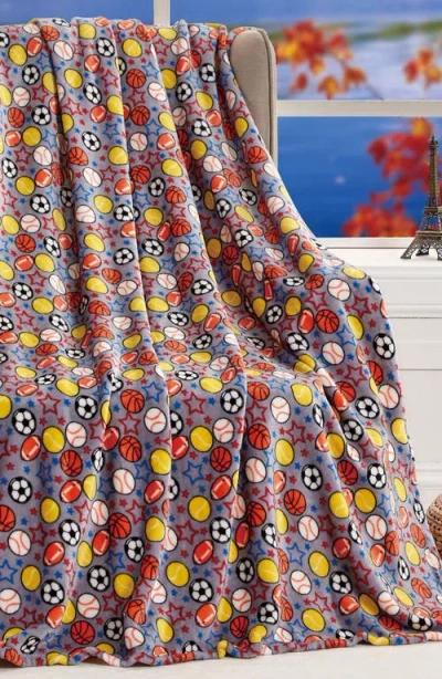 Luxury Home Let's Play Ball Plush Throw Blanket