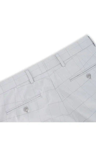 Victor Emmanuel Windowpane Dress Pants In Gray