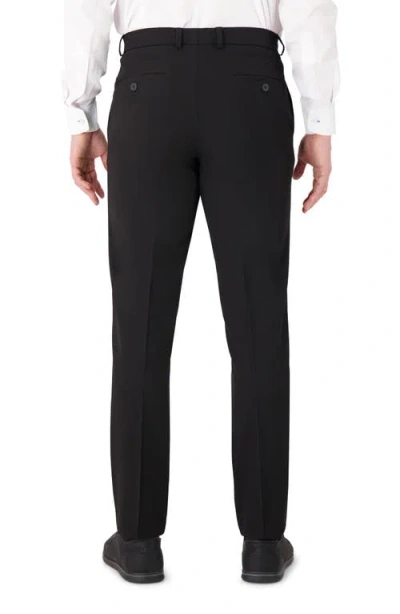 Victor Emmanuel Vince Flat Front Stretch Dress Pants In Black