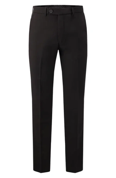 Victor Emmanuel Vince Flat Front Stretch Dress Pants In Black