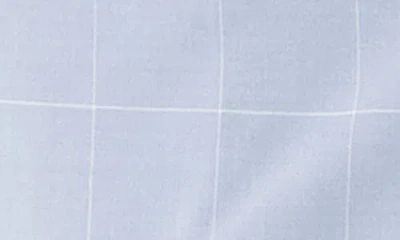 Victor Emmanuel Vince Flat Front Windowpane Check Stretch Dress Pants In Blue