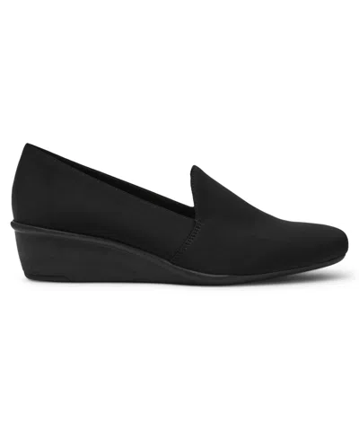 Anne Klein Women's Wendell Slip On Wedge Loafers In Black