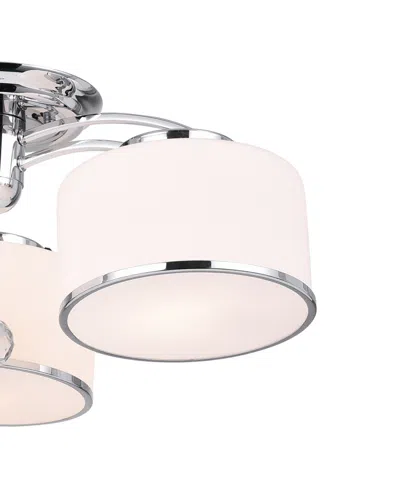 Cwi Lighting Frosted 5 Light Drum Shade Flush Mount With Chrome Finish