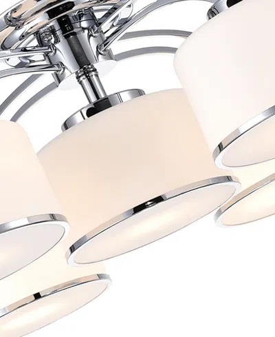 Cwi Lighting Frosted 5 Light Drum Shade Flush Mount With Chrome Finish