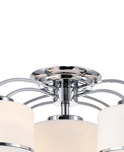 Cwi Lighting Frosted 5 Light Drum Shade Flush Mount With Chrome Finish