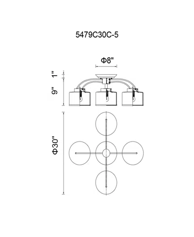 Cwi Lighting Frosted 5 Light Drum Shade Flush Mount With Chrome Finish