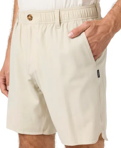 O'neill Men's Reserve Light Check Scallop Elastic Waist Shorts In Brown