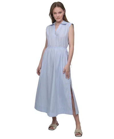 Dkny Jeans Women's Back-cut-out Sleeveless Maxi Dress In Blue