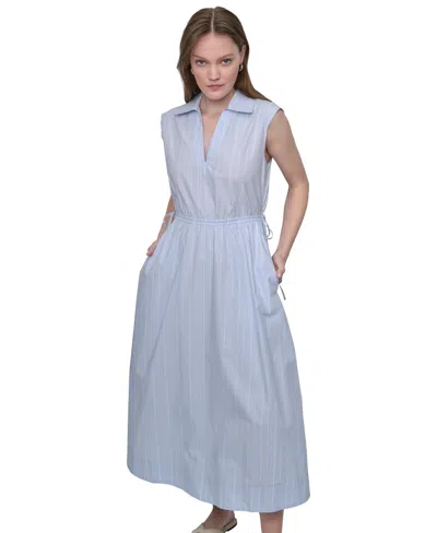 Dkny Jeans Women's Back-cut-out Sleeveless Maxi Dress In Blue