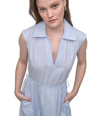 Dkny Jeans Women's Back-cut-out Sleeveless Maxi Dress In Blue