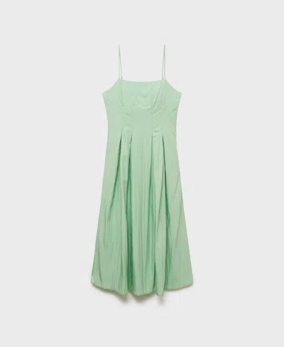 Mango Midi Dress With Darts Mint Green In Green