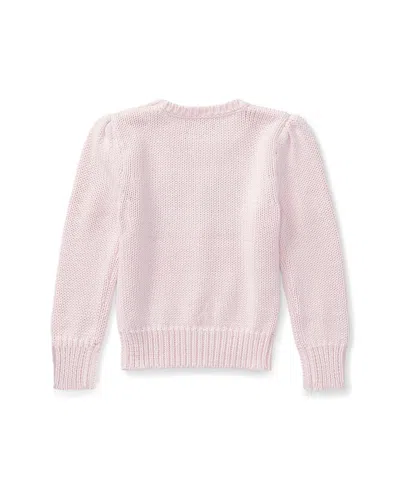 Polo Ralph Lauren Flag Cotton Crewneck Sweater In Pink