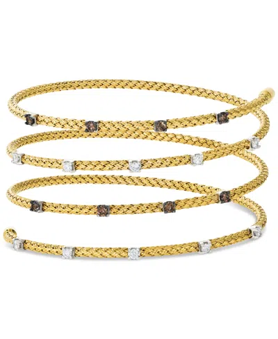 Le Vian Chocolatier Chocolate Diamond & Vanilla Diamond Wrap Bracelet (3/4 Ct. T.w.) In 14k Two-tone Gold