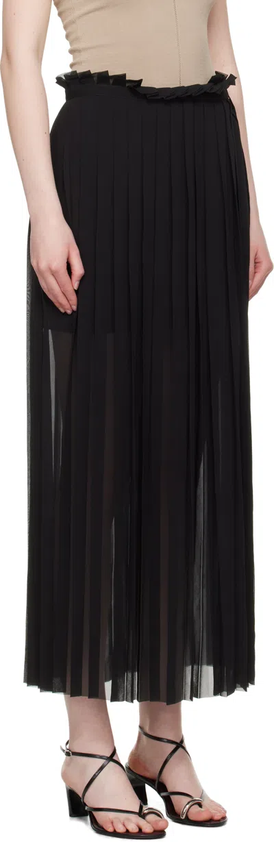 Ami Alexandre Mattiussi Ami Paris Pleated Maxi Skirt In Black