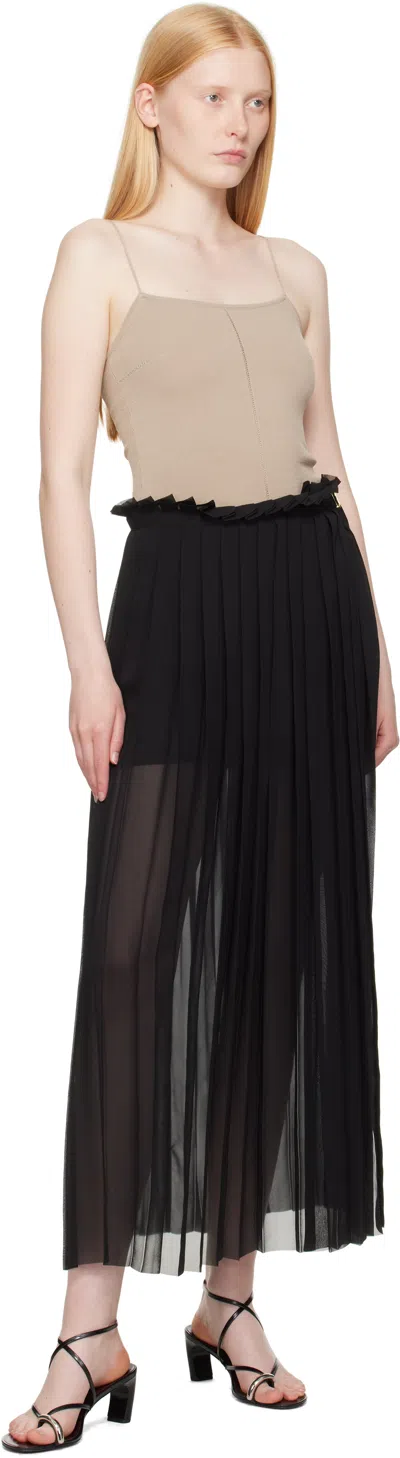 Ami Alexandre Mattiussi Ami Paris Pleated Maxi Skirt In Black