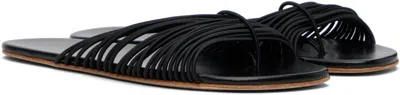 The Row Sara Elastic Thong Slide Sandals In Black