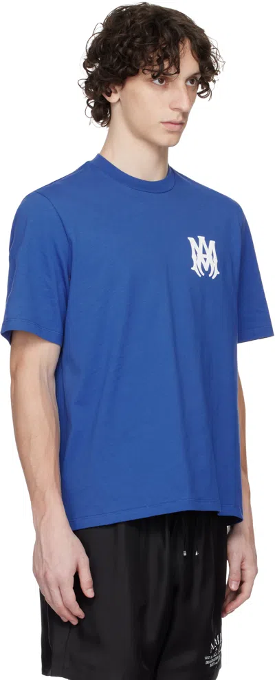 Amiri Ma Logo Cotton T-shirt In Blue