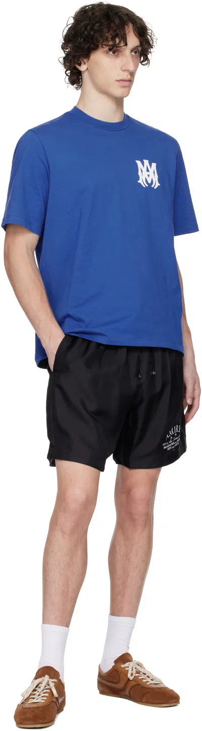 Amiri Ma Logo Cotton T-shirt In Blue