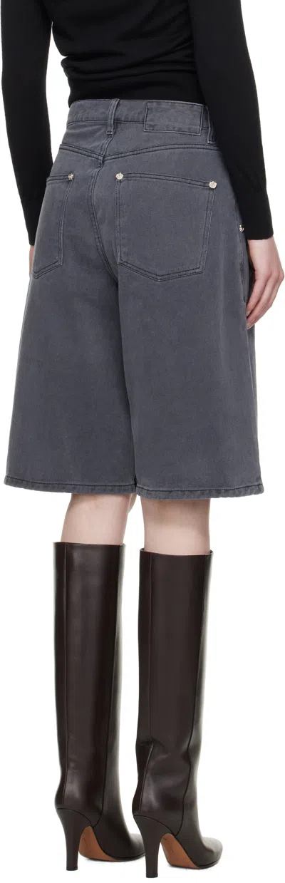 Mfpen Gray Flower Rivet Denim Shorts