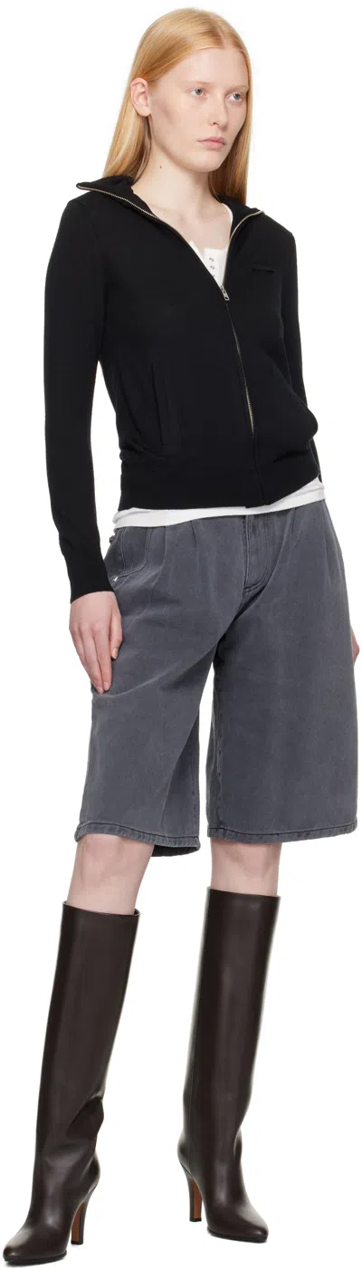 Mfpen Gray Flower Rivet Denim Shorts