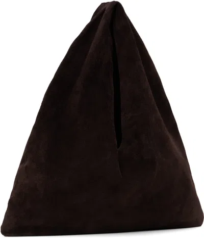 The Row Bindle Small Suede Top Handle Bag