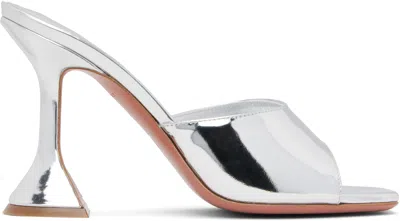 Amina Muaddi Ssense Exclusive Silver Lupita Slipper 95 Heeled Sandals