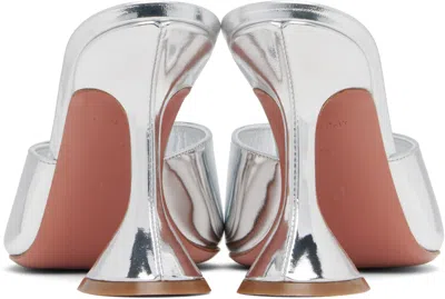 Amina Muaddi Ssense Exclusive Silver Lupita Slipper 95 Heeled Sandals