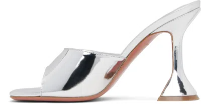 Amina Muaddi Ssense Exclusive Silver Lupita Slipper 95 Heeled Sandals