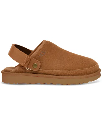 Ugg Suede Slip-on Mules With Adjustable Back Strap In Brown