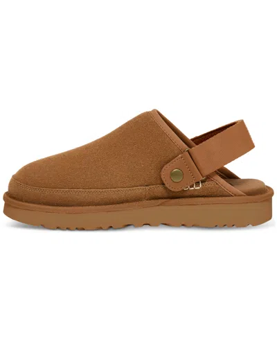 Ugg Suede Slip-on Mules With Adjustable Back Strap In Brown
