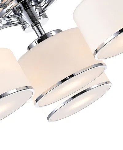 Cwi Lighting Frosted 4 Light Drum Shade Flush Mount With Chrome Finish