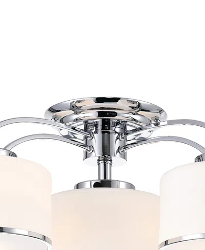 Cwi Lighting Frosted 4 Light Drum Shade Flush Mount With Chrome Finish