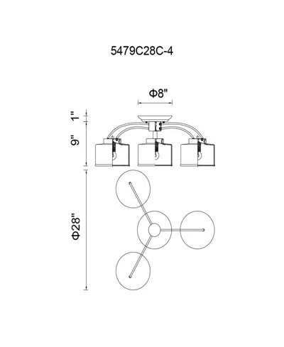 Cwi Lighting Frosted 4 Light Drum Shade Flush Mount With Chrome Finish