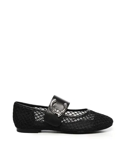 Coccinelle C-me Leather-buckle Mesh Ballet Flats